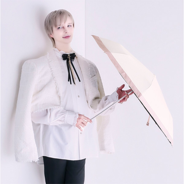 遮夏クール晴雨兼用傘 マットの日傘 アイボリー