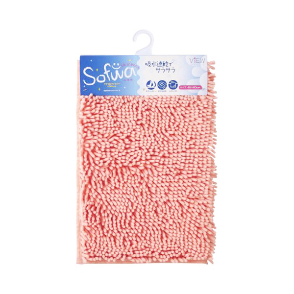 マイクロファイバーバスマット ソフワ ピンク