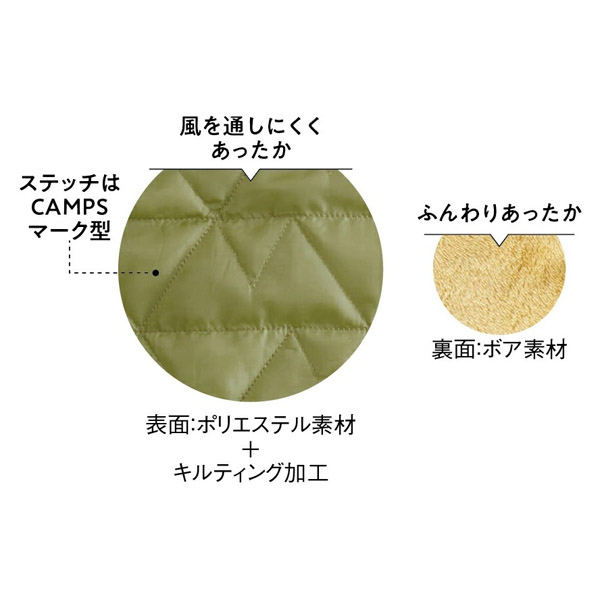 キャンプス　キルティングボアブランケット　オレンジ