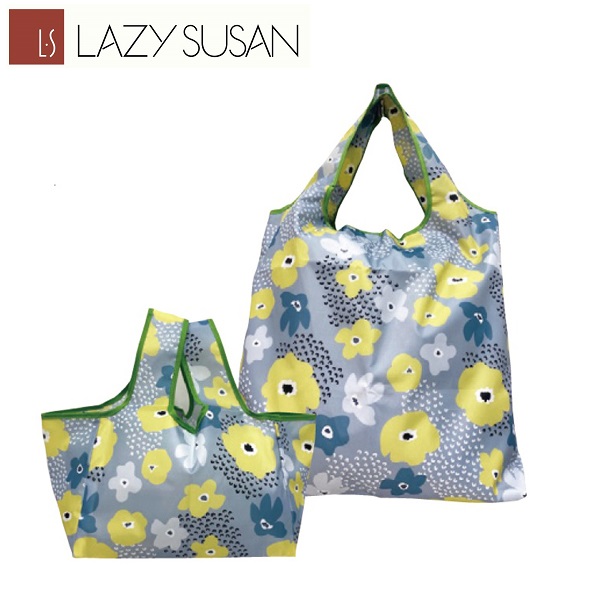 レイジースーザン　折り畳める保冷バッグ２個セット　モダンフラワー