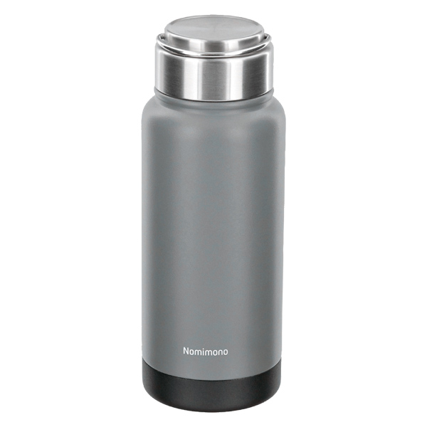 たためるハンドル付きステンレスボトル540ml　グレー