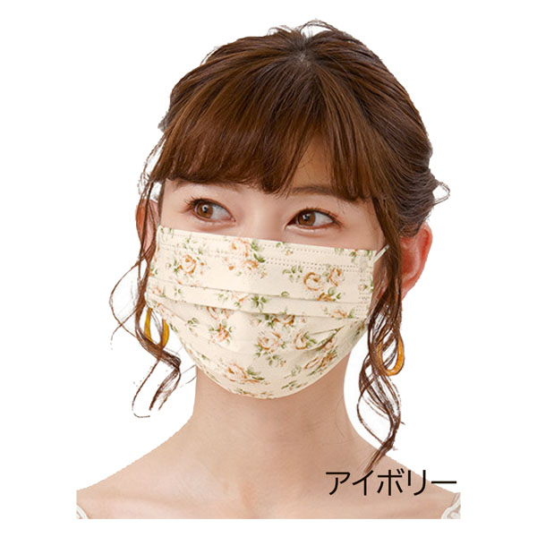 不織布マスク 花柄15枚